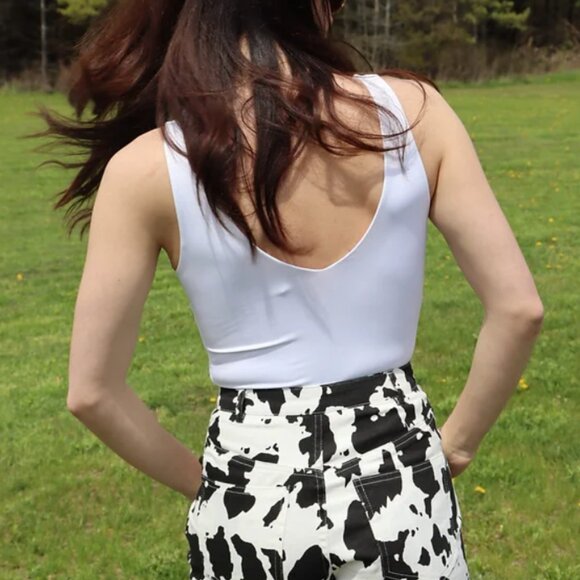 Cow Print Western Style Jean Printed Mini Shorts - NWT - Multiple Sizes - Picture 4 of 6